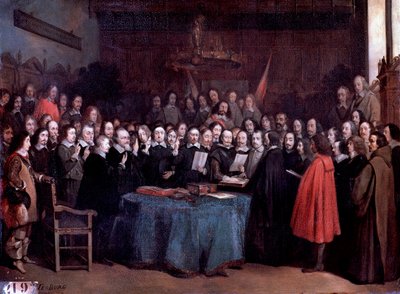 Münsterin sopimus (maalaus tekijältä Gerard ter (after) Borch or Terborch