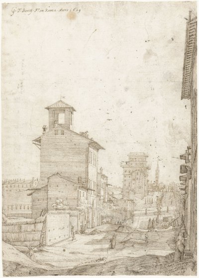 Näkymä Via Panisperna -kadulle Santa Maria Maggiorelle, Roomaan tekijältä Gerard ter Borch