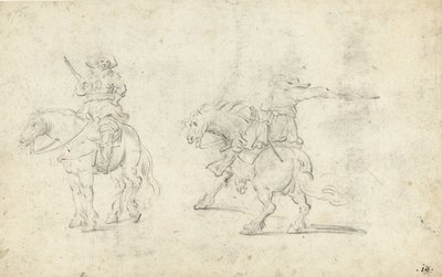 Acaben dos soldats a cavall tekijältä Gerard ter Borch (II) (possibly)