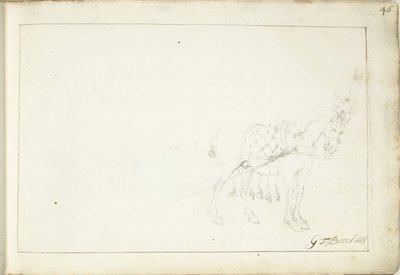 Hevonen, oikealle tekijältä Gerard ter Borch (II) (signed by artist)