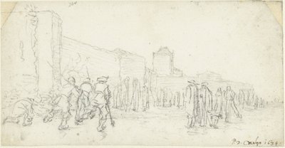 Jääviihdettä Zijlpoortissa Haarlemissa tekijältä Gerard ter Borch (II)