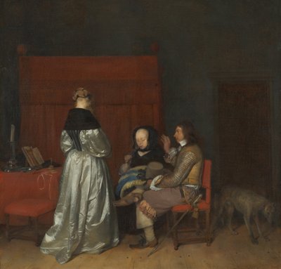 Gallant -keskustelu, joka tunnetaan nimellä Isän kehotus tekijältä Gerard ter Borch