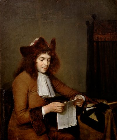 Nuori mies lukeminen tekijältä Gerard ter Borch