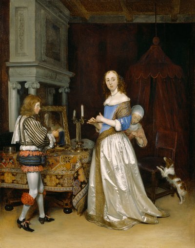 Nainen WC:ssä, n. 1660 tekijältä Gerard ter Borch