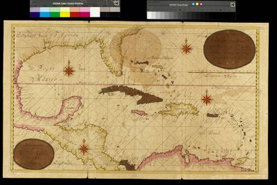 Länsi-Intian kartta, Karibianmeri, Antillit tekijältä Gerard van Keulen