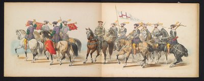 Leidenin opiskelijoiden naamiaiset, 1855 (levy 6) Leidenin opiskelijakunnan jäsenten pukukulkue 12. kesäkuuta 1855 Leidsche Hoogeschool -koulun 280-vuotisjuhlan kunniaksi, ja se kuvaa Kaarle V:n tuloa tekijältä Gerardus Johannes Bos