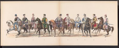 Leidenin opiskelijoiden naamiaiset, 1870 (levy 10) Leidenin opiskelijakunnan jäsenten pukukulkue 7. kesäkuuta 1870 Leidsche Hoogeschool -koulun 295-vuotisjuhlan kunniaksi, ja se kuvaa vierailua Leideniin tekijältä Gerardus Johannes Bos