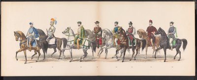 Leidenin opiskelijoiden naamiaiset, 1870 (levy 13) Leidenin opiskelijakunnan jäsenten pukukulkue 7. kesäkuuta 1870 Leidsche Hoogeschool -koulun 295-vuotisjuhlan kunniaksi, ja se kuvaa vierailua Leideniin tekijältä Gerardus Johannes Bos
