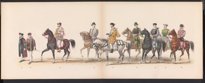 Leidenin opiskelijoiden naamiaiset, 1870 (levy 8) Leidenin opiskelijakunnan jäsenten pukukulkue 7. kesäkuuta 1870 Leidsche Hoogeschool -koulun 295-vuotisjuhlan kunniaksi, ja se kuvaa vierailua Leideniin tekijältä Gerardus Johannes Bos