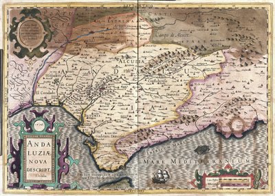 Andalusia, Espanja (kaiverrus tekijältä Gerardus Mercator