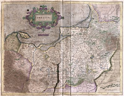 Puolan antiikkikartta - nykyään Liettua (kaiverrus tekijältä Gerardus Mercator
