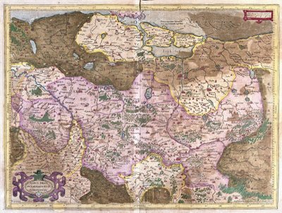 Brandenburg ja Berliini, Saksa (kaiverrus tekijältä Gerardus Mercator