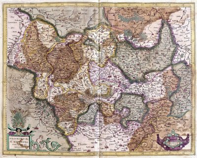 Braunschweig ja Magdeburg, Saksa (kaiverrus tekijältä Gerardus Mercator