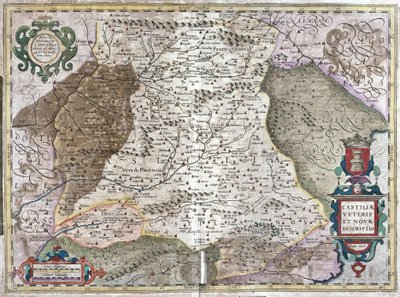 Castillia Madridin ja Toledon kanssa, Espanja (kaiverrus tekijältä Gerardus Mercator