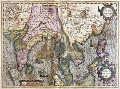 Itä-Intia (kaiverrus tekijältä Gerardus Mercator