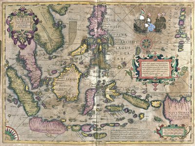 Itä-Intia Borneon ja Filippiinien kanssa (kaiverrus tekijältä Gerardus Mercator