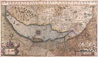 Geneve Lake, Sveitsi (kaiverrus tekijältä Gerardus Mercator