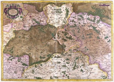 Saksa, Tšekkoslovakia ja Puola (kaiverrus tekijältä Gerardus Mercator