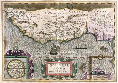 Guinea, Lybia - Afrikka (kaiverrus tekijältä Gerardus Mercator