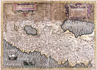 Pyhä maa ja Palestiina (kaiverrus tekijältä Gerardus Mercator
