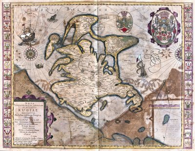 Isle of Rugen, Saksa (kaiverrus tekijältä Gerardus Mercator