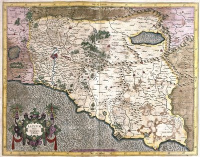 Lazio, Italia (kaiverrus tekijältä Gerardus Mercator