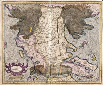 Makedonia ja Kreikka (kaiverrus tekijältä Gerardus Mercator