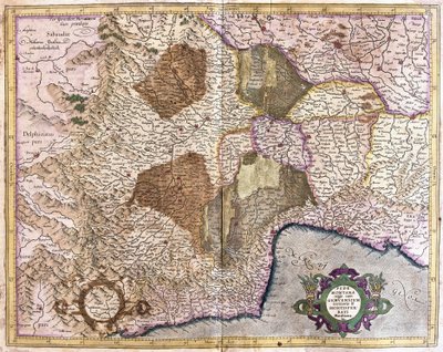 Piemond, Genova ja Montserrat (kaiverrus tekijältä Gerardus Mercator