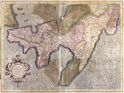 Puglia, Calabria ja Basilicata, Italia (kaiverrus tekijältä Gerardus Mercator