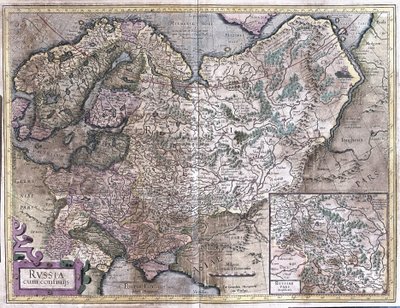 Venäjä (kaiverrus tekijältä Gerardus Mercator