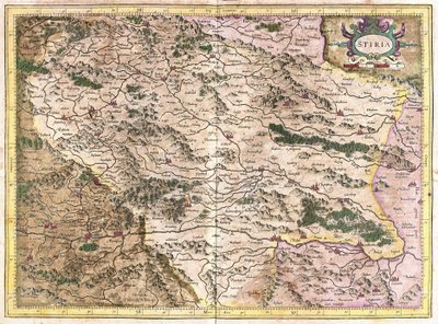 Steiermark, Itävalta (kaiverrus tekijältä Gerardus Mercator