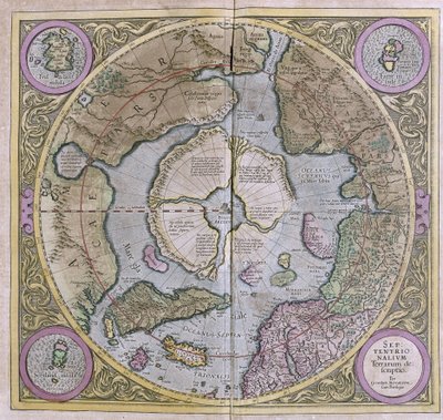 Pohjoisnapa-alueet tekijältä Gerardus Mercator