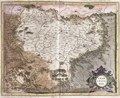Transilvania, Romania (kaiverrus tekijältä Gerardus Mercator