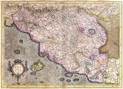 Toscana, Italia (kaiverrus tekijältä Gerardus Mercator