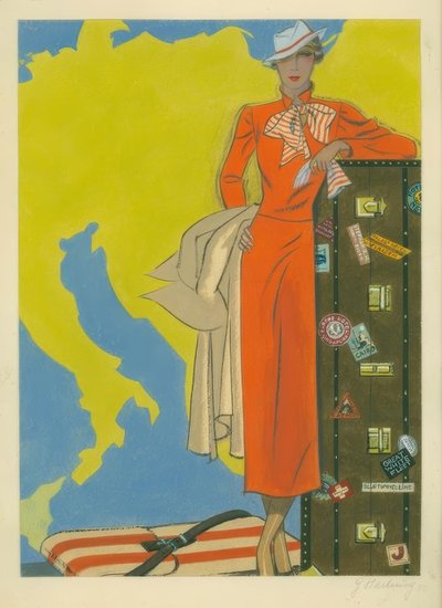 Damenmode 1932 / Reisekleid / Gerd Hartung tekijältä Gerd Hartung