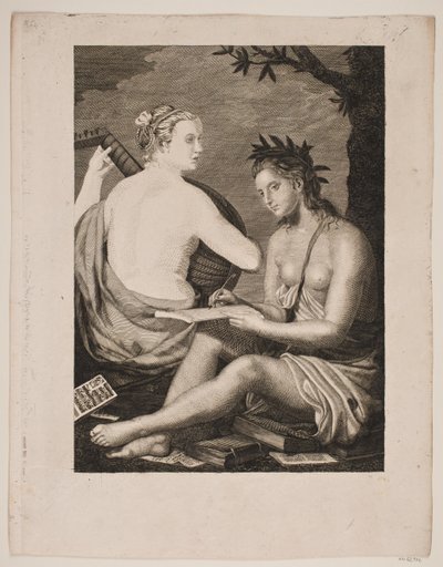 Terpsichore et Kalliope tekijältä Gerhard Ludvig Lahde