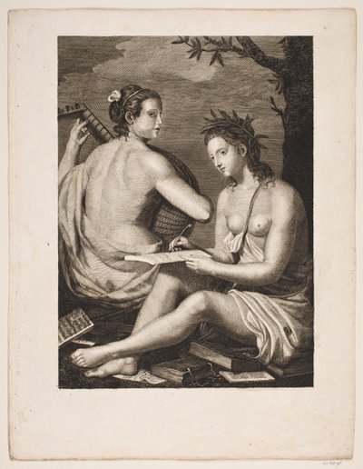 Terpsichore et Kalliope tekijältä Gerhard Ludvig Lahde