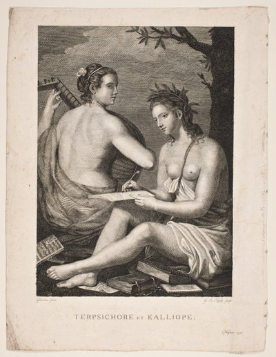 Terpsichore et Kalliope tekijältä Gerhard Ludvig Lahde