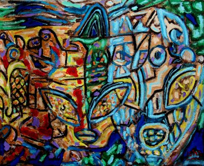 Alien Abstract,2019 (öljy kankaalle) tekijältä Gerhardt Isringhaus