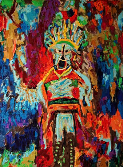 Inka-shamaani, 2019 (öljy kankaalle) tekijältä Gerhardt Isringhaus