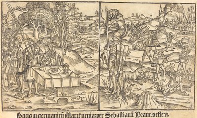 Allegoria sodasta ja rauhasta tekijältä German 15th Century