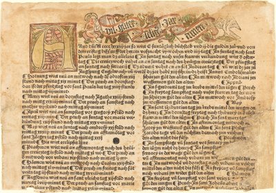 Alku A ja uudenvuoden toive tekijältä German 15th Century