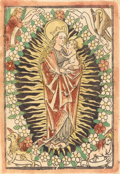 Madonna ja lapsi ruusukorissa tekijältä German 15th Century