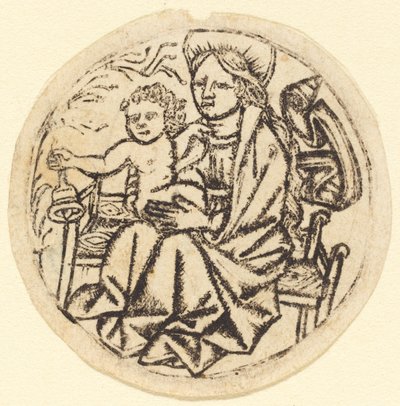 Madonna ja lapsi kellon kanssa tekijältä German 15th Century