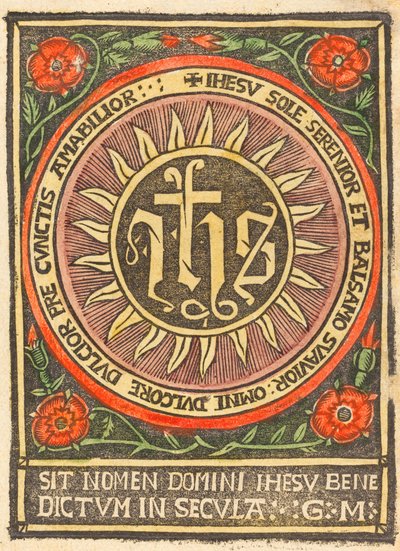 Monogrammi JHS liekeissä tekijältä German 15th Century