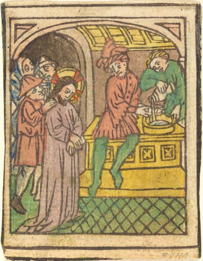 Pilatus pesee kätensä [recto] tekijältä German 15th Century