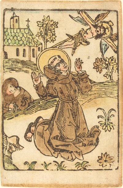 Pyhä Franciscus vastaanottamassa stigmat tekijältä German 15th Century