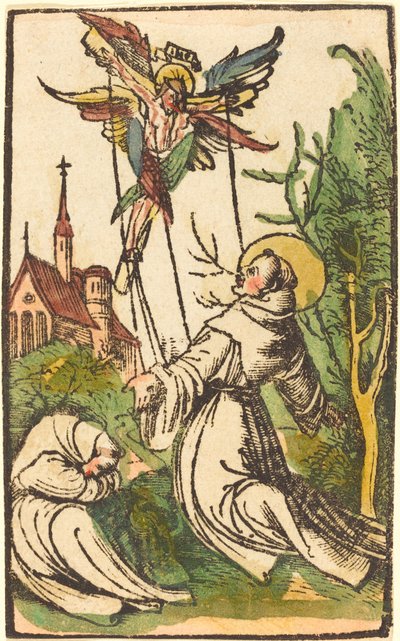 Pyhä Franciscus vastaanottamassa stigmat tekijältä German 15th Century