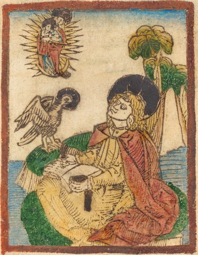 Pyhä Johannes Patmoksen saarella tekijältä German 15th Century