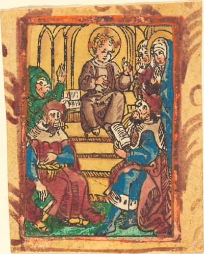 Kaksitoistavuotias Jeesus temppelissä tekijältä German 15th Century